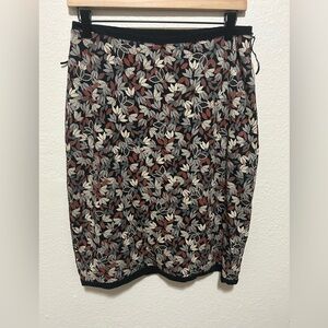 Gudrun Sjödén Reversible Cotton Skirt Medium Black Floral Scandinavian Style